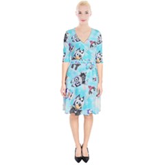 Bluey, Bluey Merch, Bluey Pattern, Bluey Bluey, Bingo, Bluey Design, Bluey Dog Wrap Up Cocktail Dress by avitendut