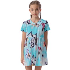 Bluey, Bluey Merch, Bluey Pattern, Bluey Bluey, Bingo, Bluey Design, Bluey Dog Kids  Asymmetric Collar Dress by avitendut