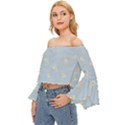 Bluey, Bluey merch, Bluey pattern, Bluey Bluey, bingo, Bluey design, bluey dog Off Shoulder Flutter Bell Sleeve Top View2