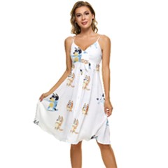 Bluey, Bluey Merch, Bluey Pattern, Bluey Bluey, Bingo, Bluey Design, Bluey Dog Sleeveless Tie Front Chiffon Dress by avitendut