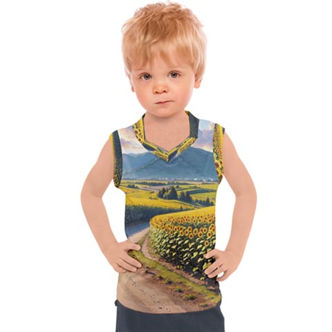 Sunflowers Flowers Nature Kids  Sport Tank Top by Anend