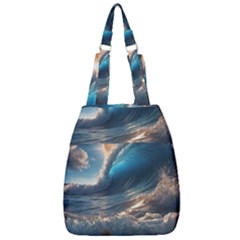 Ocean Sea Waves Center Zip Backpack by Anend