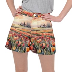 Tulips Field Tree Women s Ripstop Shorts by Anend