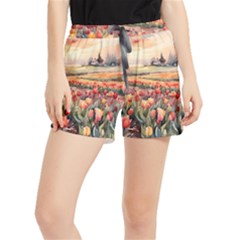 Tulips Field Tree Women s Runner Shorts by Anend