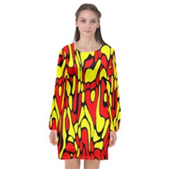 Rby 127 Long Sleeve Chiffon Shift Dress  by ArtworkByPatrick