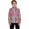 Mid Century Retro Floral 1970s 1960s Pattern 82 Kids  High Neck Windbreaker View1
