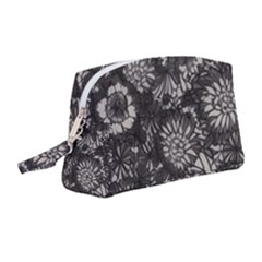 Mid Century Retro Floral 1970s 1960s Pattern 71 Wristlet Pouch Bag (medium) by violetheavensky