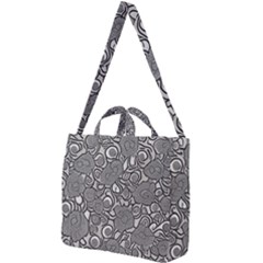 Mid Century Retro Floral 1970s 1960s Pattern 85 Square Shoulder Tote Bag by violetheavensky