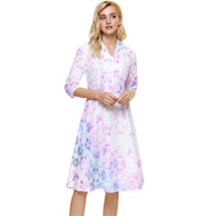 Digital Art Artwork Abstract Pink Purple Classy Knee Length Dress by Dutashop
