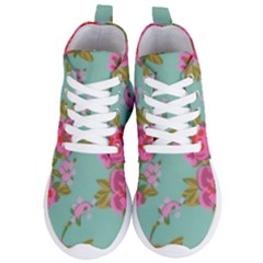 Mid Century Retro Floral 1970s 1960s Pattern 81 Women s Lightweight High Top Sneakers by violetheavensky