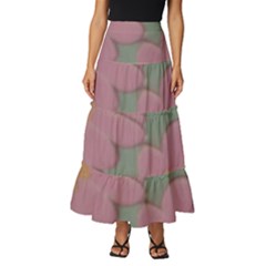 Mid Century Retro Floral 1970s 1960s Pattern 80 Tiered Ruffle Maxi Skirt by violetheavensky