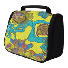 Mid Century Retro Floral 1970s 1960s Pattern 60 Full Print Travel Pouch (small) by violetheavensky