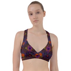 Mid Century Retro Floral 1970s 1960s Pattern 67 Sweetheart Sports Bra by violetheavensky