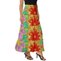 Mid Century Retro Floral 1970s 1960s Pattern 58 Tiered Ruffle Maxi Skirt View3