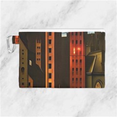 Sci-fi Futuristic Science Fiction City Neon Scene Artistic Technology Machine Fantasy Gothic Town Bu Canvas Cosmetic Bag (large) by Posterlux