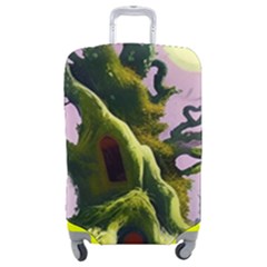Outdoors Night Full Moon Setting Scene Woods Light Moonlight Nature Wilderness Landscape Luggage Cover (medium) by Posterlux