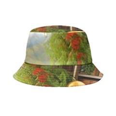 Room Interior Library Books Bookshelves Reading Literature Study Fiction Old Manor Book Nook Reading Bucket Hat by Posterlux
