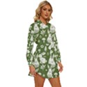 Easter bunny pattern Womens Long Sleeve Shirt Dress View3