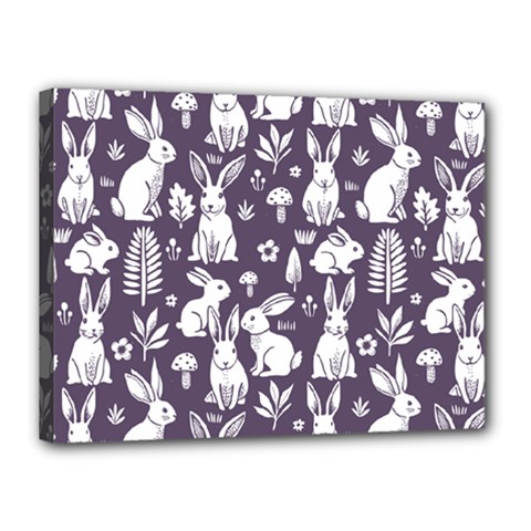 Easter Bunny Pattern Canvas 16  X 12  (stretched) by Valentinaart