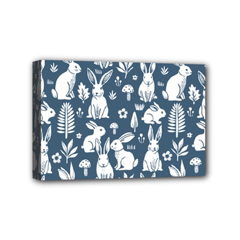 Easter Bunny Pattern Mini Canvas 6  X 4  (stretched) by Valentinaart