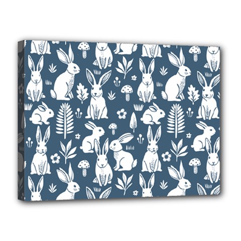 Easter Bunny Pattern Canvas 16  X 12  (stretched) by Valentinaart
