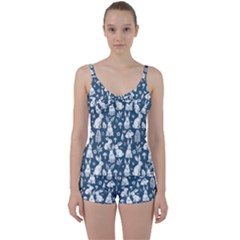 Easter Bunny Pattern Tie Front Two Piece Tankini by Valentinaart