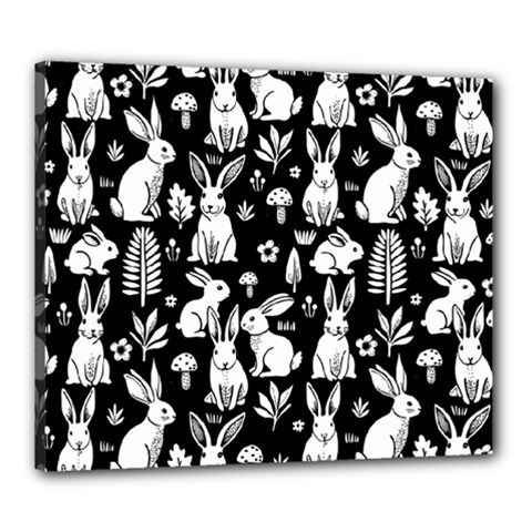 Easter Bunny Pattern Canvas 24  X 20  (stretched) by Valentinaart