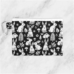 Easter Bunny Pattern Canvas Cosmetic Bag (medium) by Valentinaart