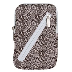 Brown Beige Snake Pattern Belt Pouch Bag (large) by DinkovaArt