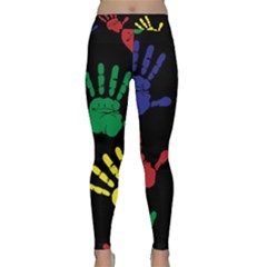 Handprints Hand Print Colourful Classic Yoga Leggings by Anend