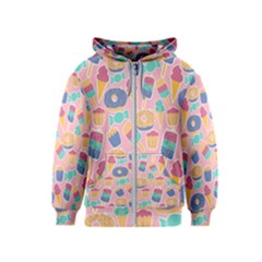 Ice Cream Donut Sweets Candie Kids  Zipper Hoodie by Apenda