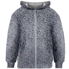 Blue Black Snake Pattern Kids  Zipper Hoodie Without Drawstring by DinkovaArt