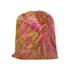 Acid Green Blend Drawstring Pouch (xl) by kaleidomarblingart