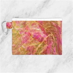 Acid Green Blend Canvas Cosmetic Bag (medium) by kaleidomarblingart