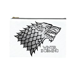 Winter Is Coming ( Stark ) 2 Cosmetic Bag (large) by Lab80