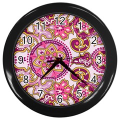 Floral Fantasy Wall Clock (black) by Contest1702305