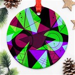 Modern Art Round Ornament (Two Sides) Back