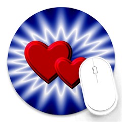 Love 8  Mouse Pad (round) by Siebenhuehner