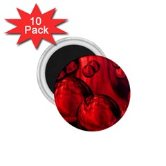 Red Bubbles 1 75  Button Magnet (10 Pack) by Siebenhuehner