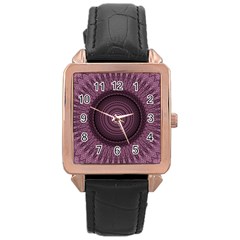 Mandala Rose Gold Leather Watch  by Siebenhuehner
