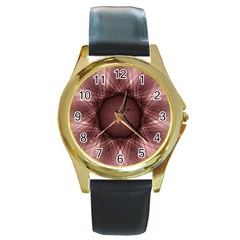 Spirograph Round Metal Watch (gold Rim)  by Siebenhuehner