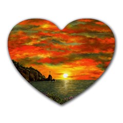 Alyssa s Sunset By Ave Hurley Artrevu - Heart Mousepad by ArtRave2