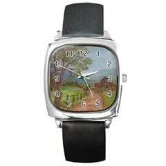  amish Buggy Going Home  By Ave Hurley Of Artrevu   Square Metal Watch by ArtRave2