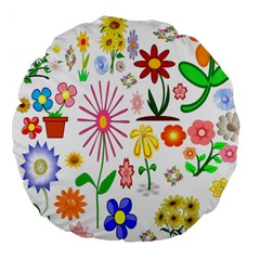 Summer Florals 18  Premium Round Cushion  by StuffOrSomething