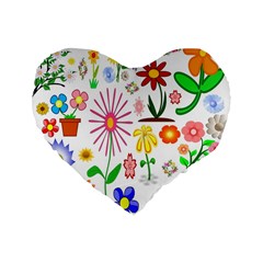 Summer Florals 16  Premium Heart Shape Cushion  by StuffOrSomething
