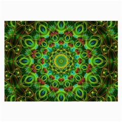 Peacock Feathers Mandala Glasses Cloth (large, Two Sided) by Zandiepants
