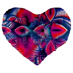 Cosmic Heart Of Fire, Abstract Crystal Palace 19  Premium Heart Shape Cushion by DianeClancy