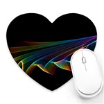  Flowing Fabric of Rainbow Light, Abstract  Mouse Pad (Heart) Front