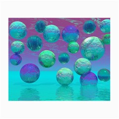 Ocean Dreams, Abstract Aqua Violet Ocean Fantasy Glasses Cloth (small) by DianeClancy