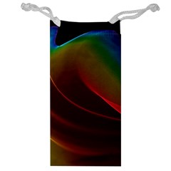 Liquid Rainbow, Abstract Wave Of Cosmic Energy  Jewelry Bag by DianeClancy